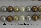 CSB1041 15.5 inches 8mm round mixed color shell pearl beads