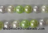 CSB1061 15.5 inches 10mm round mixed color shell pearl beads