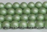 CSB1390 15.5 inches 4mm matte round shell pearl beads wholesale