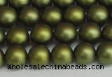 CSB1398 15.5 inches 10mm matte round shell pearl beads wholesale