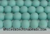 CSB1400 15.5 inches 4mm matte round shell pearl beads wholesale
