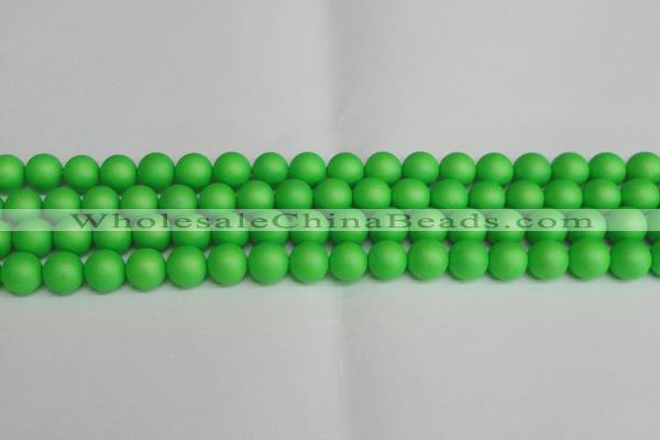 CSB1433 15.5 inches 10mm matte round shell pearl beads wholesale