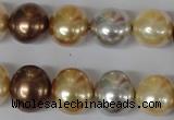 CSB155 15.5 inches 12*15mm – 13*16mm oval mixed color shell pearl beads
