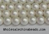 CSB1600 15.5 inches 4mm round matte shell pearl beads wholesale