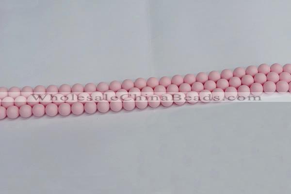 CSB1620 15.5 inches 4mm round matte shell pearl beads wholesale