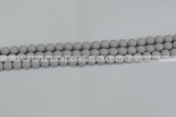 CSB1941 15.5 inches 6mm faceted round matte shell pearl beads