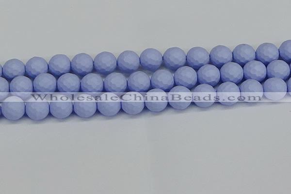 CSB1964 15.5 inches 12mm faceted round matte shell pearl beads