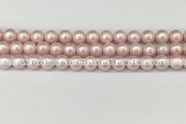 CSB2232 15.5 inches 8mm round wrinkled shell pearl beads wholesale