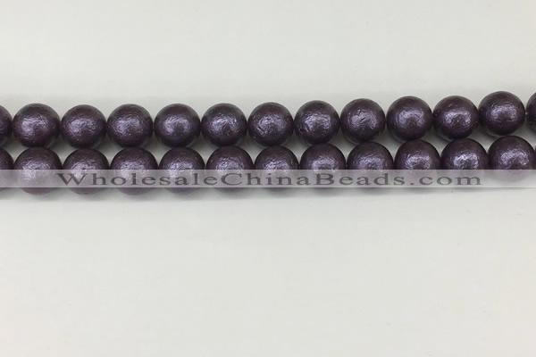 CSB2273 15.5 inches 10mm round wrinkled shell pearl beads wholesale