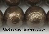 CSB2316 15.5 inches 16mm round wrinkled shell pearl beads wholesale