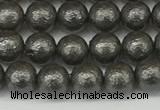 CSB2320 15.5 inches 4mm round wrinkled shell pearl beads wholesale