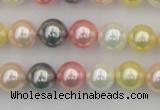 CSB323 15.5 inches 10mm round mixed color shell pearl beads