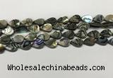 CSB4136 15.5 inches 10*14mm flat teardrop abalone shell beads