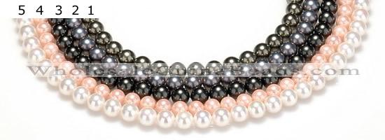 CSB42 16 inches 8mm round shell pearl beads Wholesale