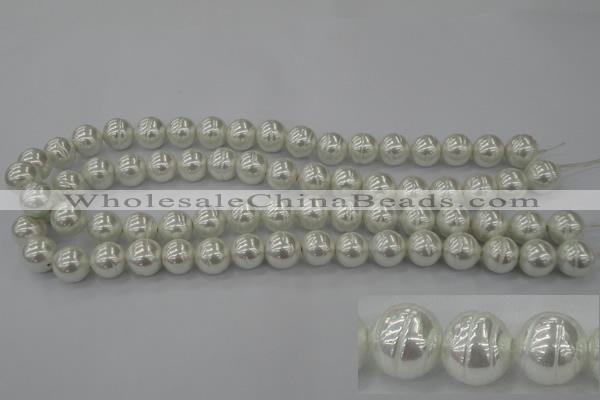 CSB610 15.5 inches 12mm whorl round shell pearl beads