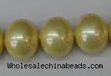 CSB832 15.5 inches 16*19mm oval shell pearl beads wholesale