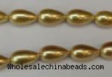 CSB857 15.5 inches 8*14mm teardrop shell pearl beads wholesale
