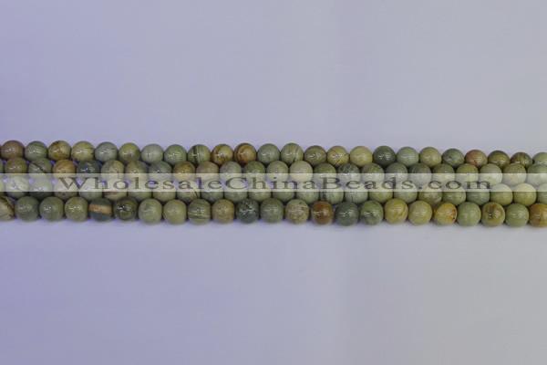 CSL200 15.5 inches 4mm round silver leaf jasper beads wholesale