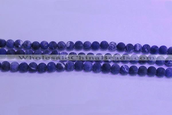 CSO454 15.5 inches 6mm round matte sodalite gemstone beads