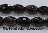 CSQ113 12*16mm faceted rice grade AA natural smoky quartz beads