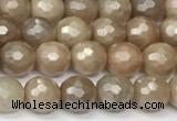 CSS810 15 inches 6mm faceted round AB-color sunstone beads