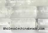 CTB1030 15 inches 8*16mm -8*18mm tube white crystal beads