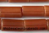 CTB1040 15 inches 8*16mm - 8*18mm tube red agate beads