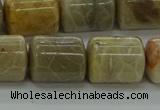 CTB543 15.5 inches 10*13mm triangle chrysanthemum agate beads