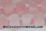 CTB751 15.5 inches 6*10mm - 8*12mm faceted tube rose quartz beads