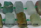 CTB755 6*10mm - 8*12mm faceted tube blue & green kyanite beads