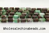 CTB896 15.5 inches 10*14mm faceted tube Australia chrysoprase beads