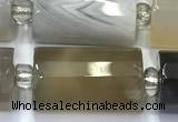 CTB911 15 inches 10*16mm faceted tube agate beads