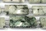CTB924 13*25mm - 15*28mm faceted flat tube jade beads