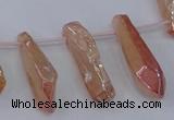 CTD1150 Top drilled 8*20mm - 10*30mm sticks plated quartz beads