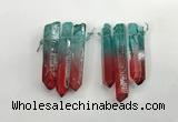 CTD1222 Top drilled 7*30mm - 9*45mm sticks plated quartz beads