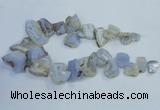 CTD1555 Top drilled 18*25mm - 30*45mm freeform blue lace agate slab beads