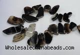 CTD1563 Top drilled 20*30mm - 30*50mm freeform agate slab beads