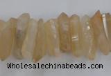CTD1624 Top drilled 4*15mm - 6*35mm sticks plated quartz beads