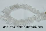 CTD1638 Top drilled 5*25mm - 7*45mm sticks white crystal beads