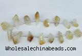 CTD1645 Top drilled 15*20mm - 18*35mm faceted nuggets citrine beads