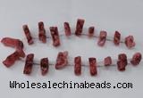 CTD1651 Top drilled 10*20mm - 15*40mm freeform druzy agate beads
