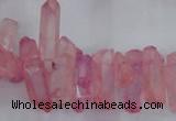 CTD1693 Top drilled 5*15mm - 7*35mm sticks dyed white crystal beads