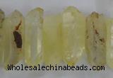 CTD1705 Top drilled 10*15mm - 15*35mm sticks dyed white crystal beads