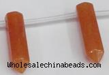 CTD1803 Top drilled 10*30mm - 10*32mm sticks red aventurine beads