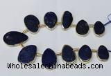CTD1928 Top drilled 18*25mm - 25*40mm freeform lapis lazuli beads