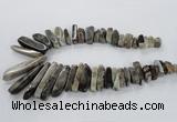 CTD1930 Top drilled 8*15mm - 10*50mm sticks agate gemstone beads