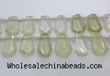 CTD2272 Top drilled 16*28mm - 20*30mm faceted freeform lemon quartz beads