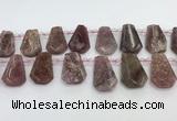 CTD2358 Top drilled 16*18mm - 20*30mm freeform strawberry quartz beads