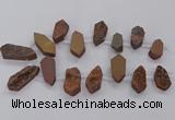 CTD2903 Top drilled 15*25mm - 25*55mm freeform plated druzy agate beads