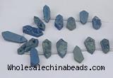 CTD2904 Top drilled 15*25mm - 25*55mm freeform plated druzy agate beads